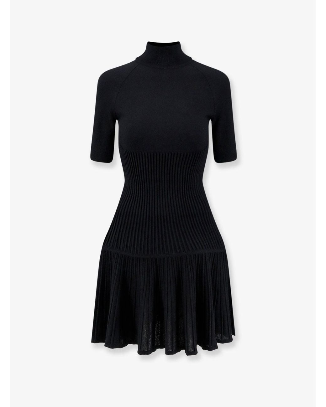 Alaïa Black Crinoline Wool Blend Short Dress