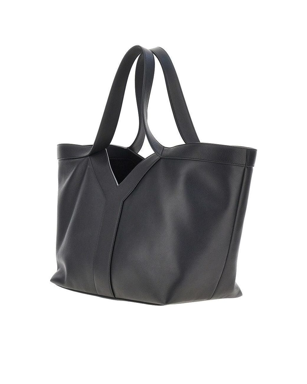 Saint Laurent Blue Leather Small 'Y' Tote Bag
