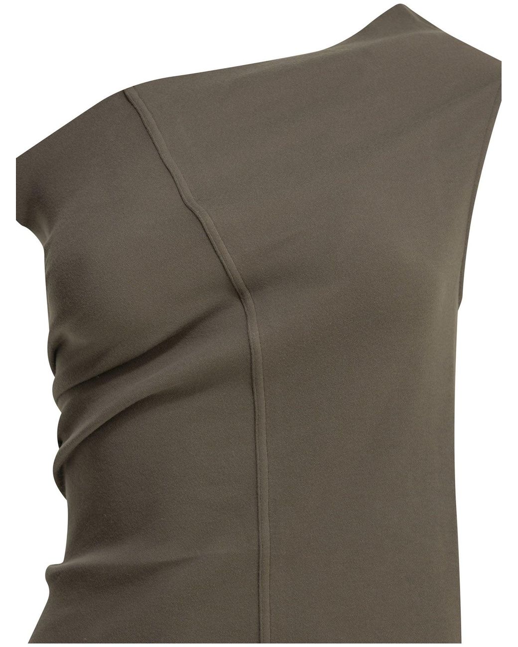 Rick Owens Brown Athena One-Shoulder Top