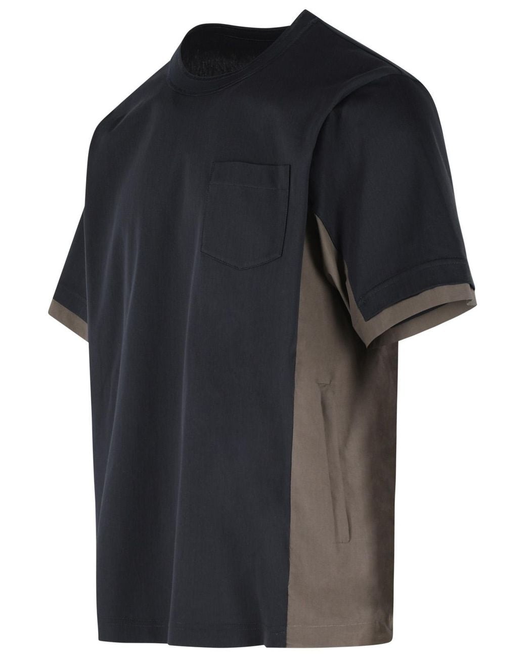 Sacai Black Cotton T-Shirt for men