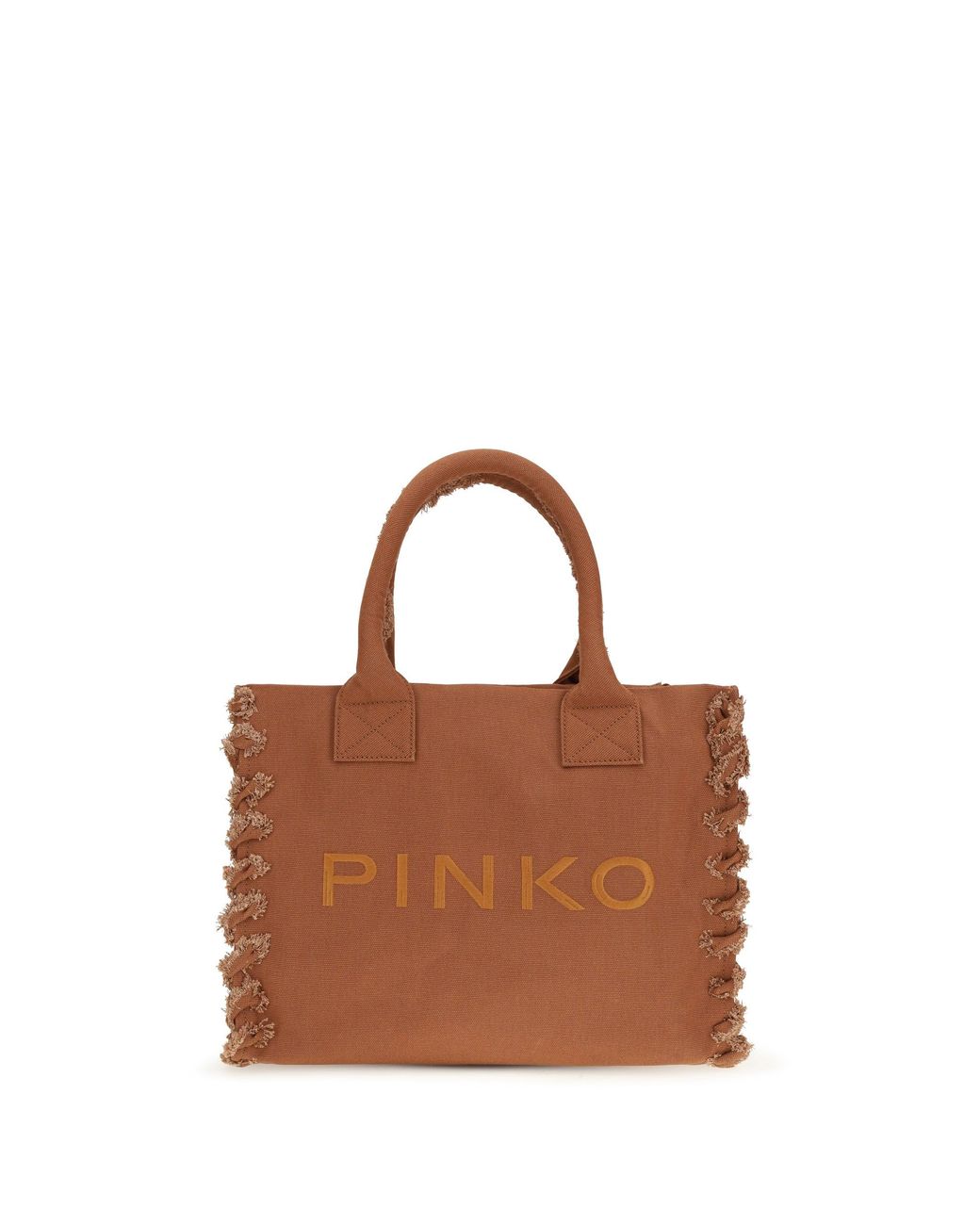 Pinko Brown Canvas Tote Bag-Scoiattolo