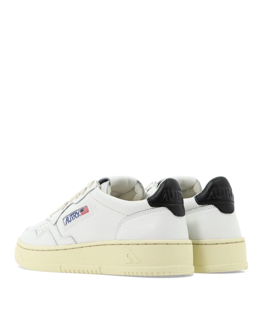Autry White "Medalist Low Crystal" Sneakers
