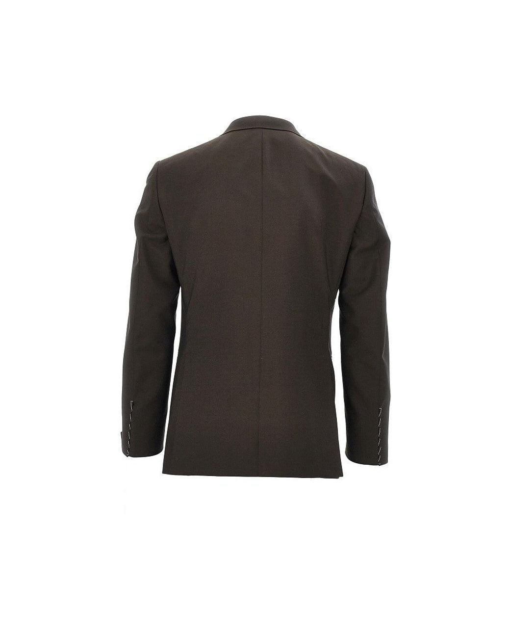 Caruso Black Wool Suit With Satin Details for men