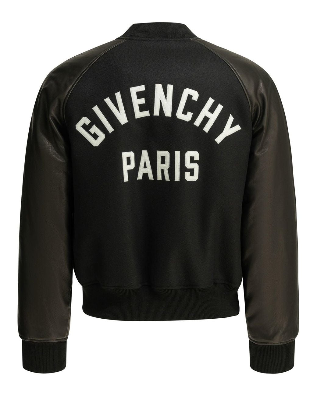 Givenchy Black Wool Bomber Jacket With Reverse Logo