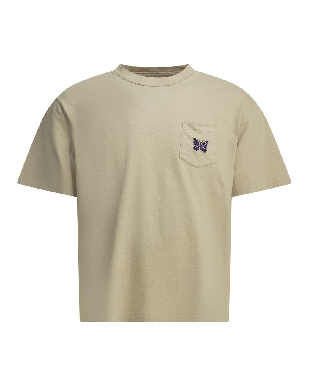 Needles White "Pocket Tee" Crew-Neck T-Shirt for men
