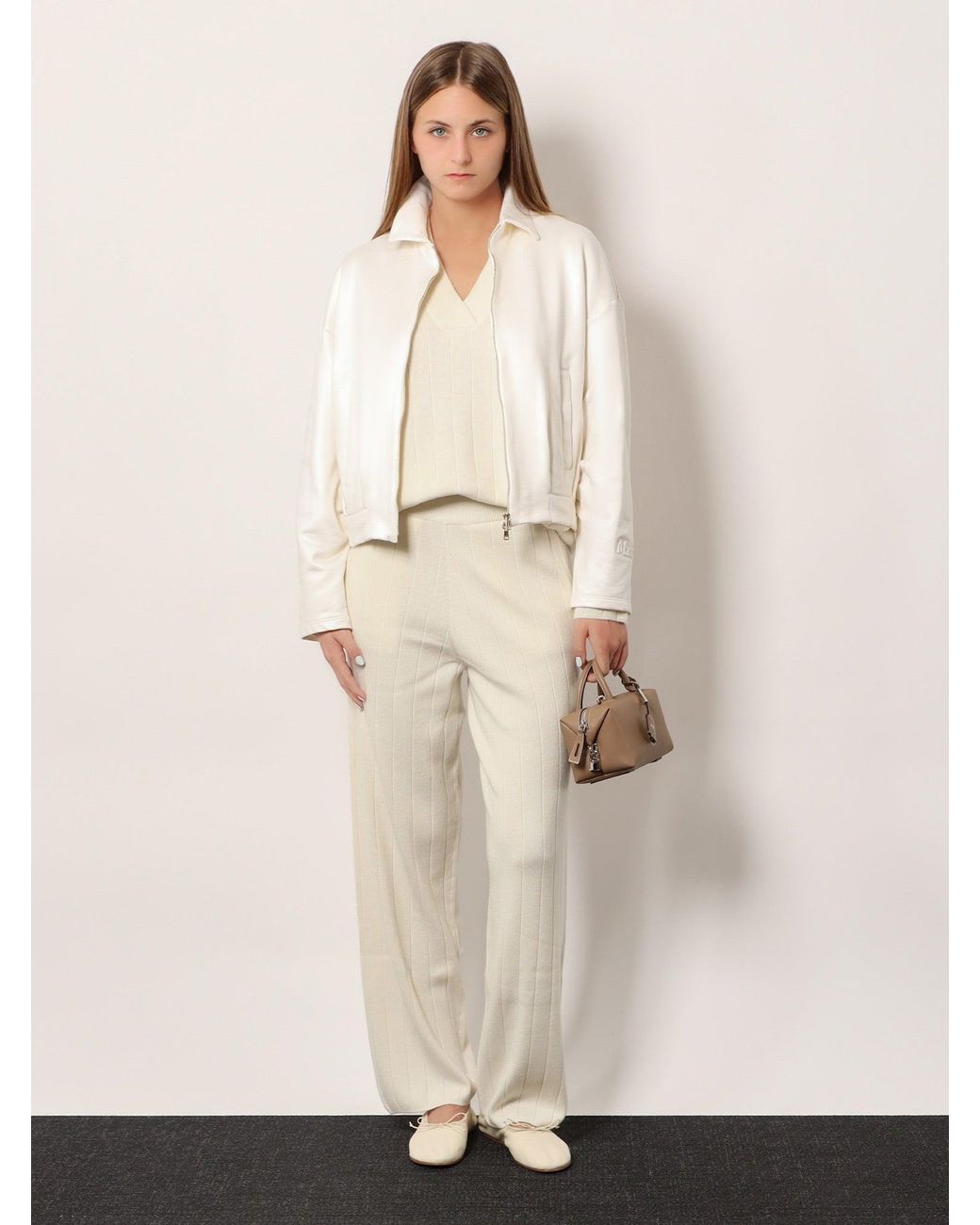 Max Mara White Jardin Cashmere Trousers