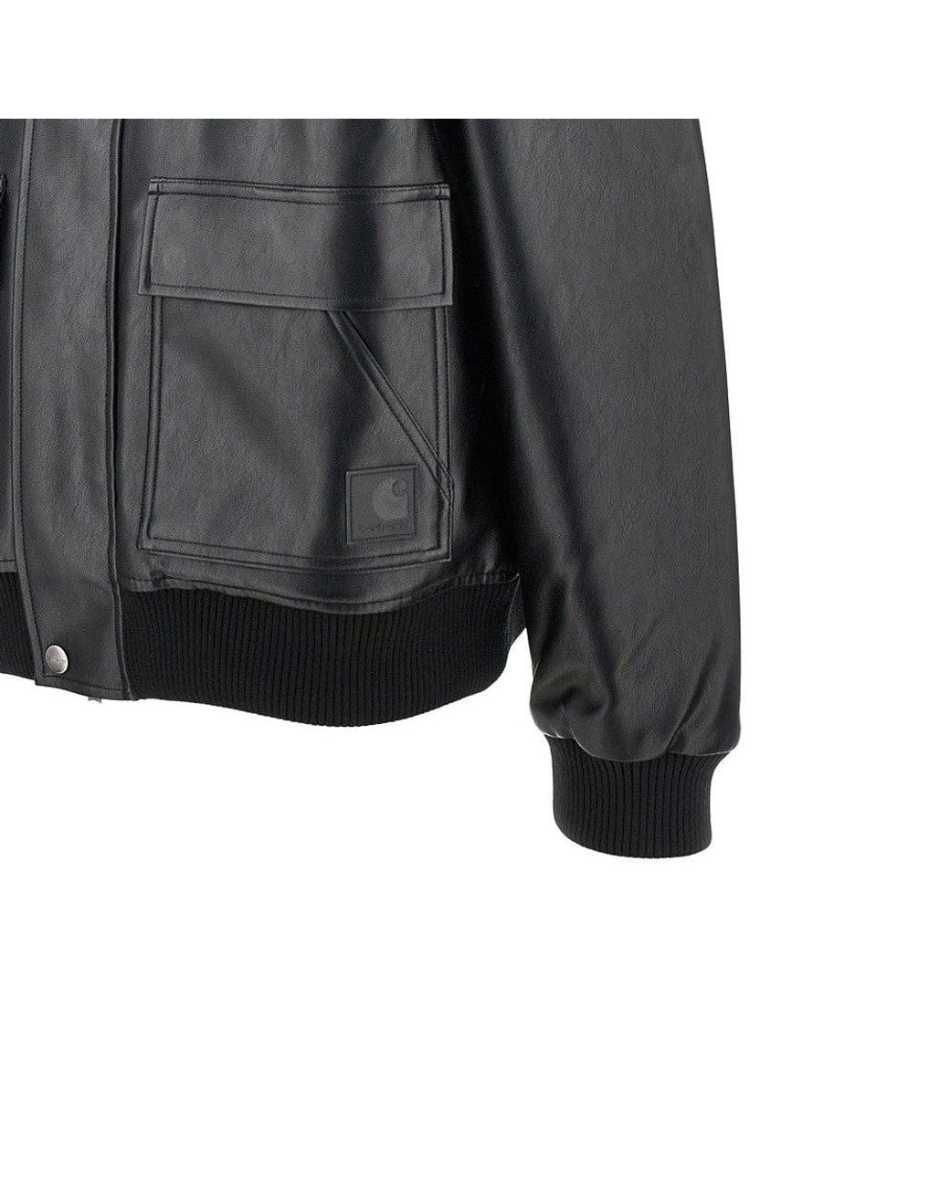 Carhartt Gray 'Arizona' Faux Leather Jacket for men