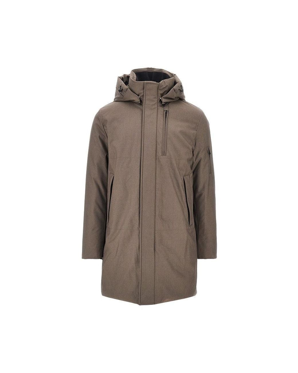 DUNO Brown Viscose-Blend Twill 'Geyser' Down Jacket for men