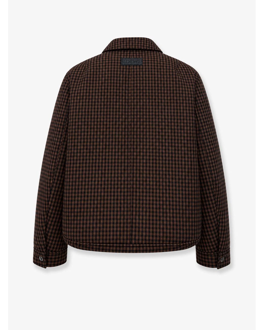 Loewe Brown Wool Jacket With Checked Pattern for men