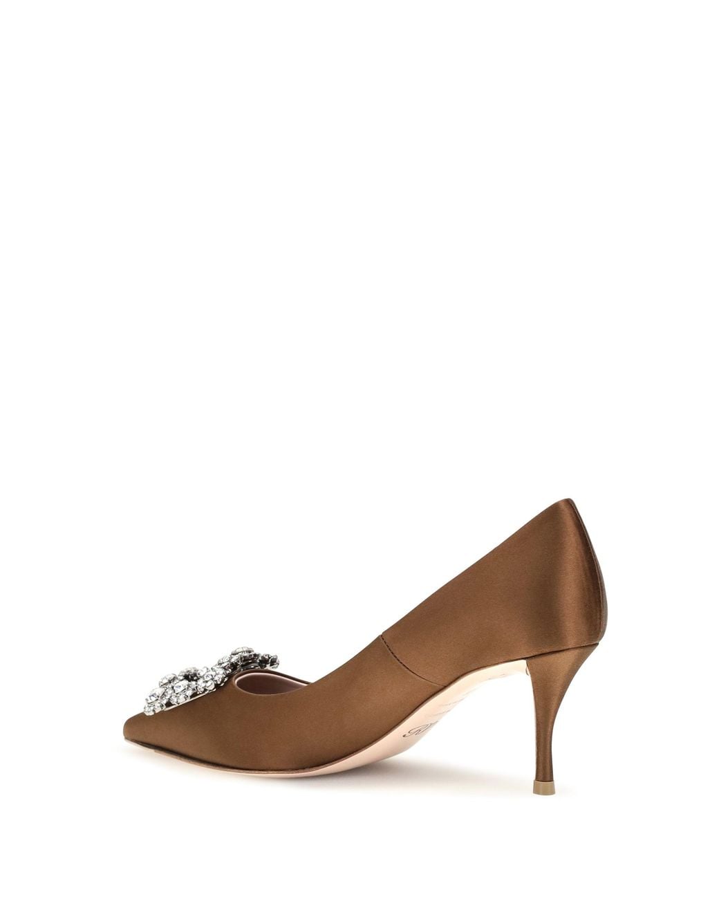 Roger Vivier Brown Efflorescence Satin Pumps