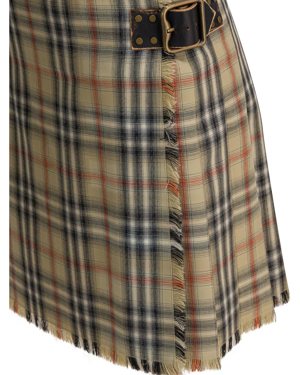 Burberry Green Wool "Check" Mini Kilt