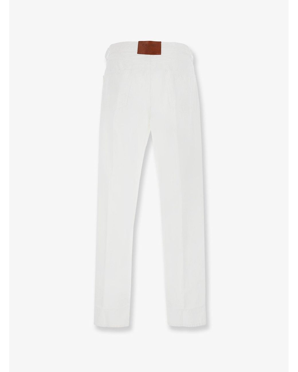 Céline White Boyfriend Cotton Trousers for men