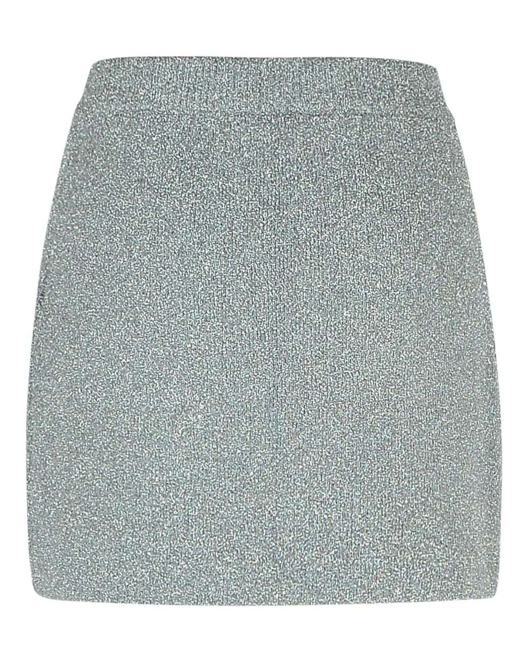 Ganni Gray 'Sparkle' Wool Blend Miniskirt