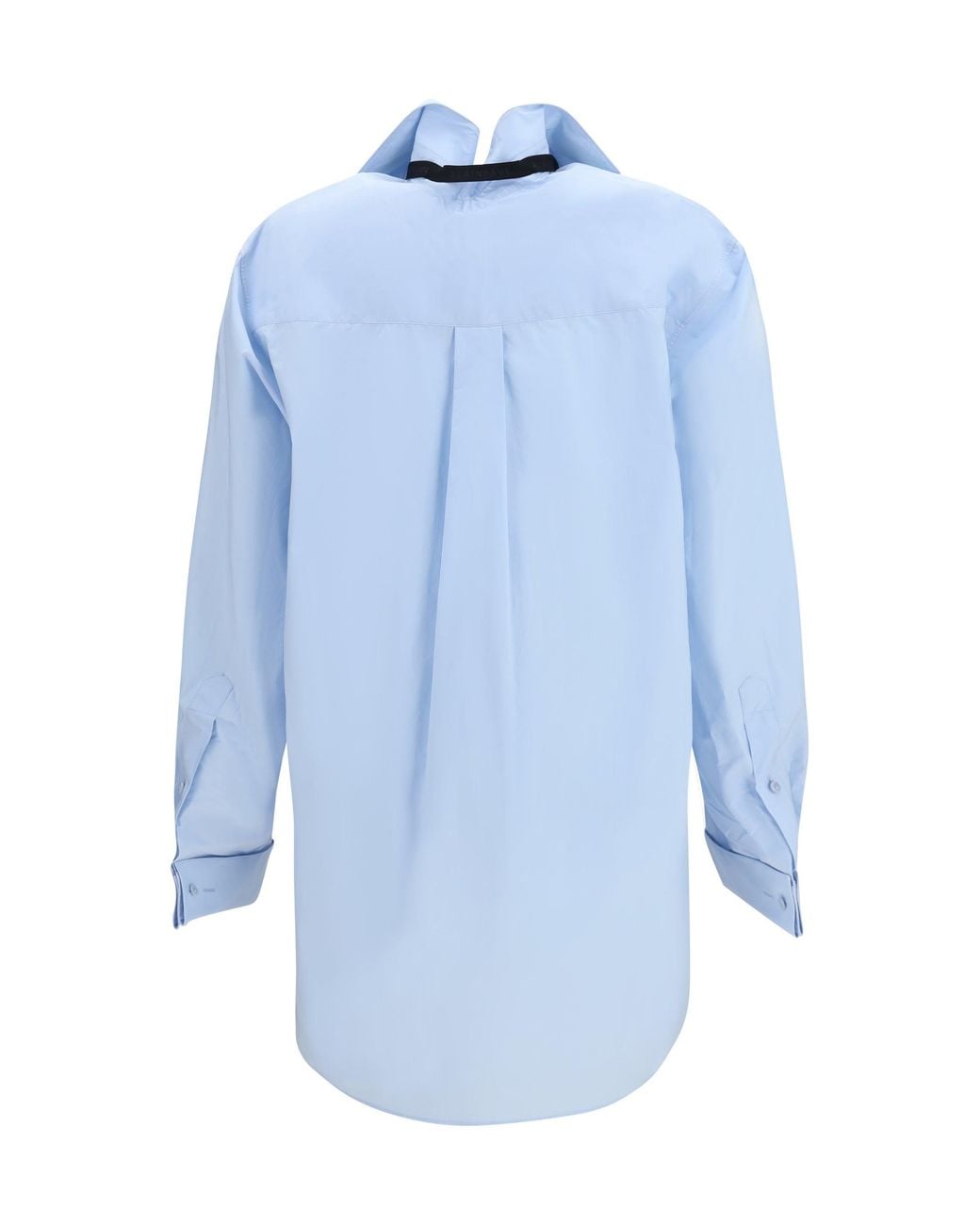 ALAINPAUL Blue Shirt With Elasticated Collar