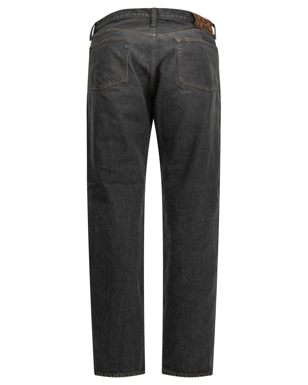 Kapital Gray "Blkxblk Denim 5P Monkey Th" Wide-Leg Jeans for men