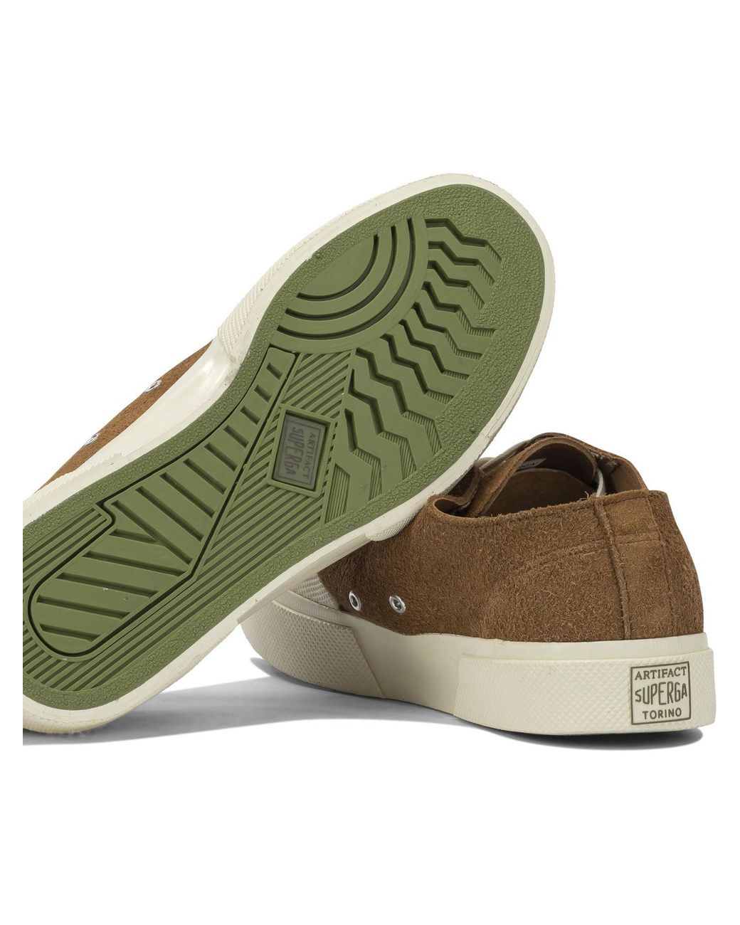 Superga Brown Leather Sneakers for men