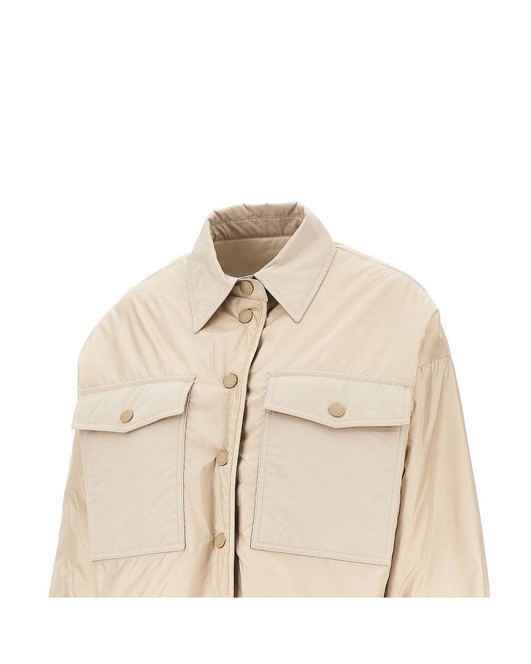 Weekend by Maxmara Natural Quilted Jacket With Corduory Collar