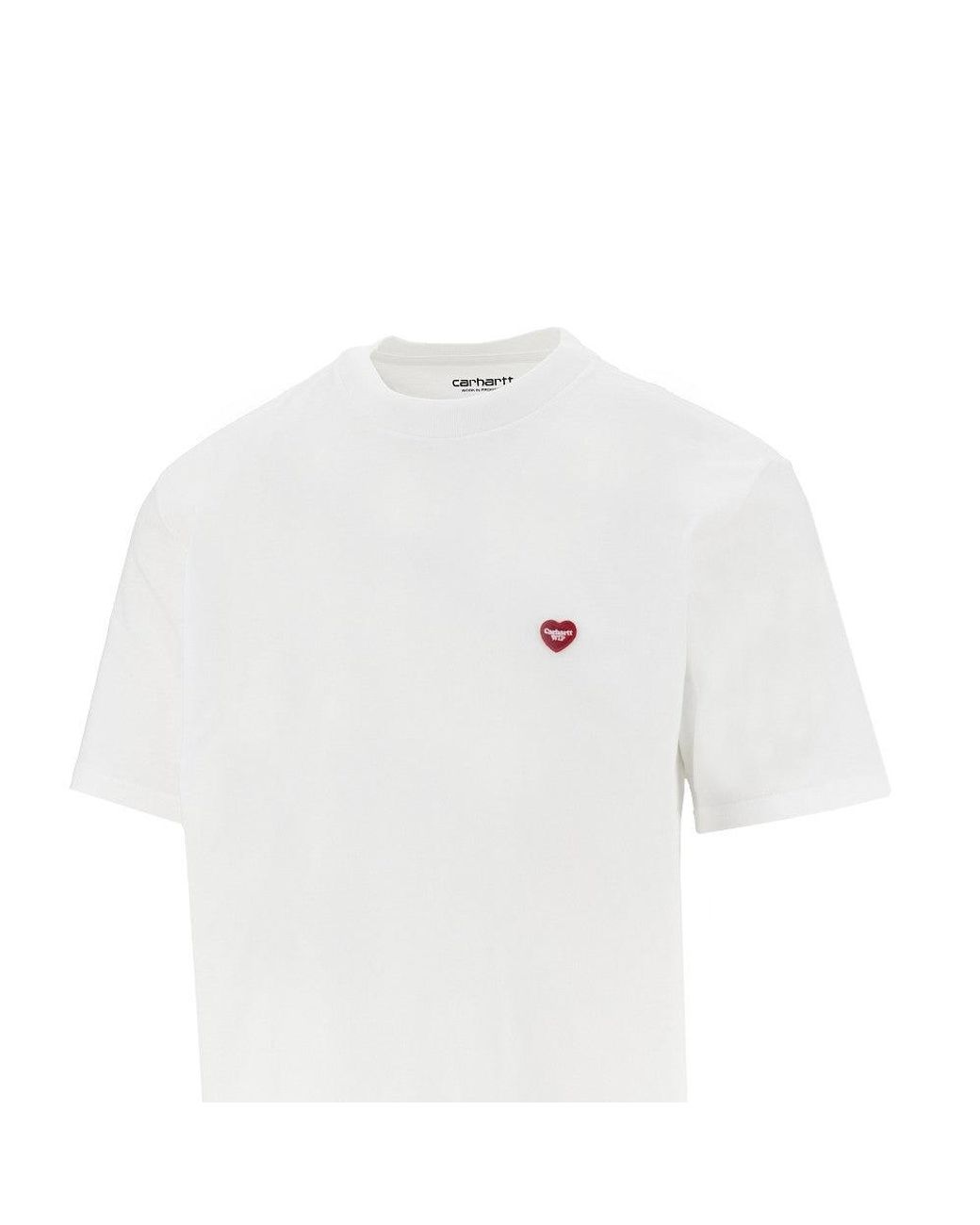 Carhartt White 'Small Heart' Cotton T-Shirt for men