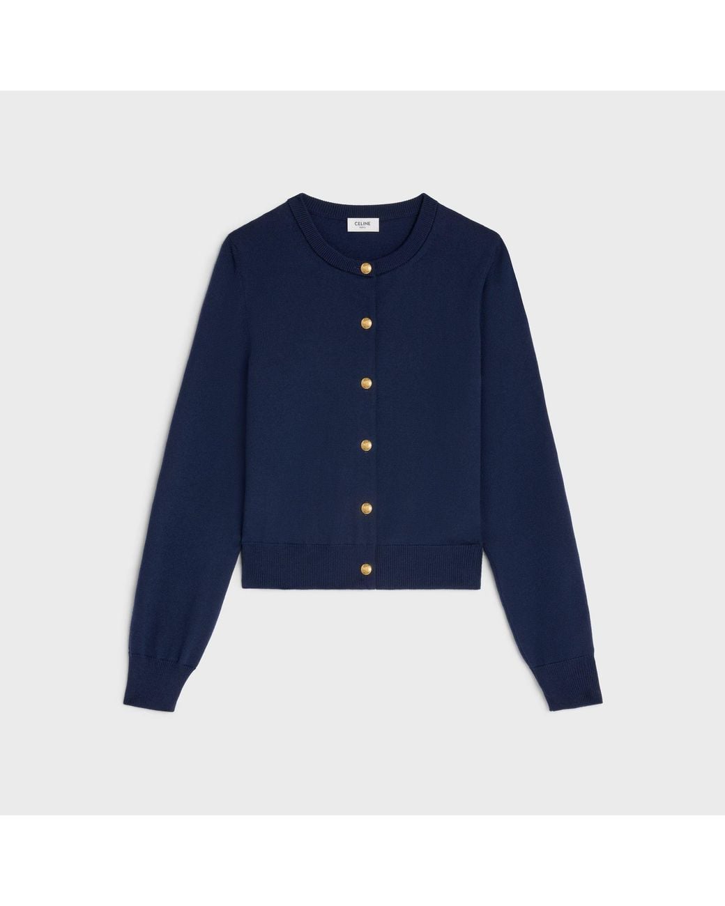 Céline Blue Wool Cardigan