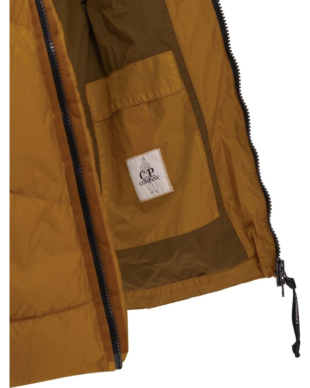 C P Company Brown "Down Shield" Short Down Jacket for men