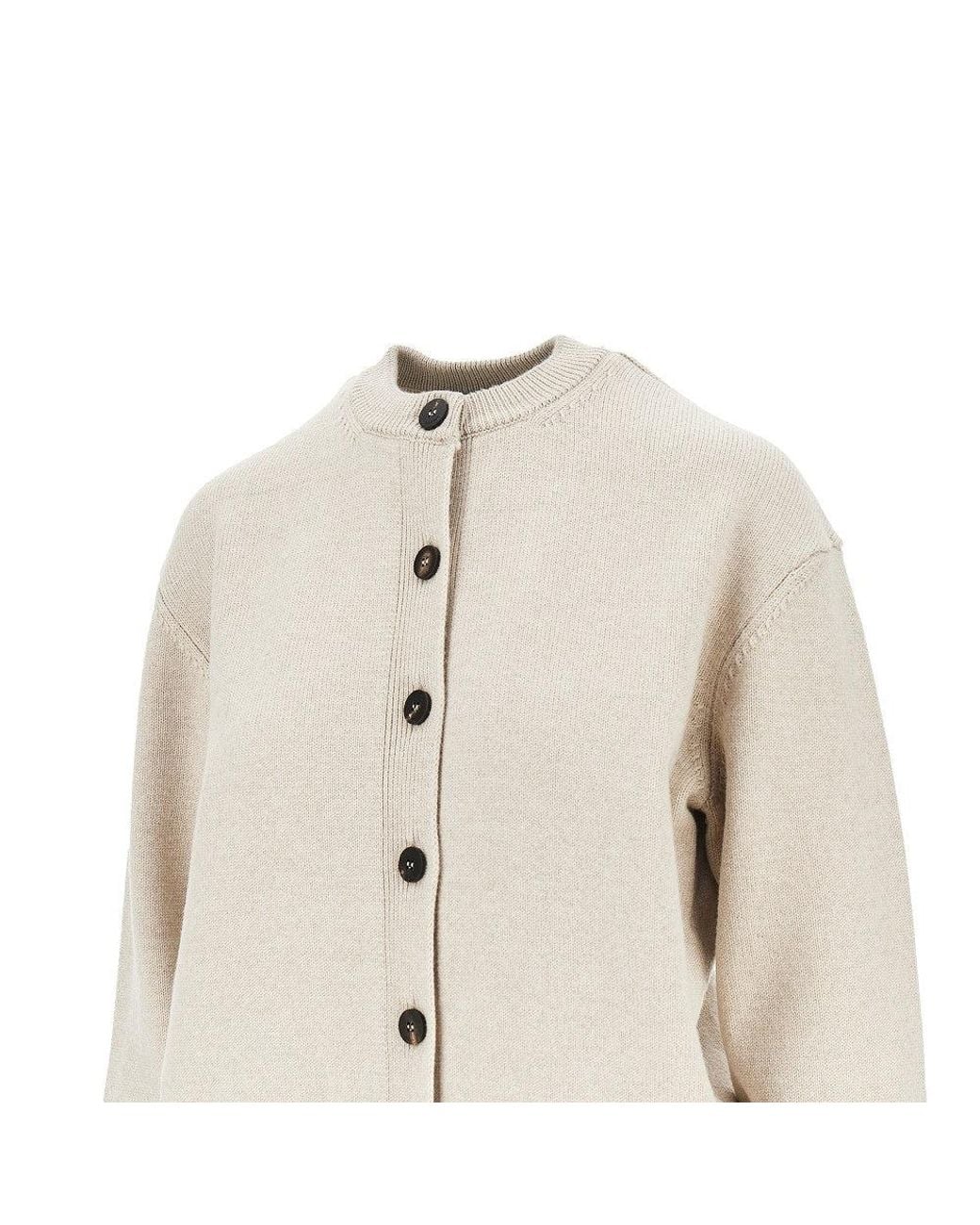 Jacquemus Natural Logo Intarsia Merino Wool Cardigan