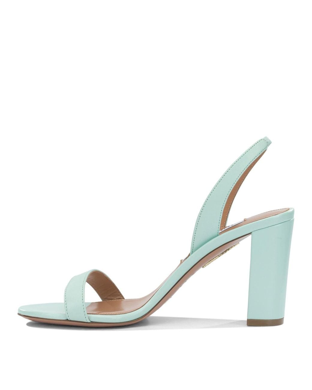 Aquazzura Metallic "So Nude Block 85Mm" Heeled Sandals