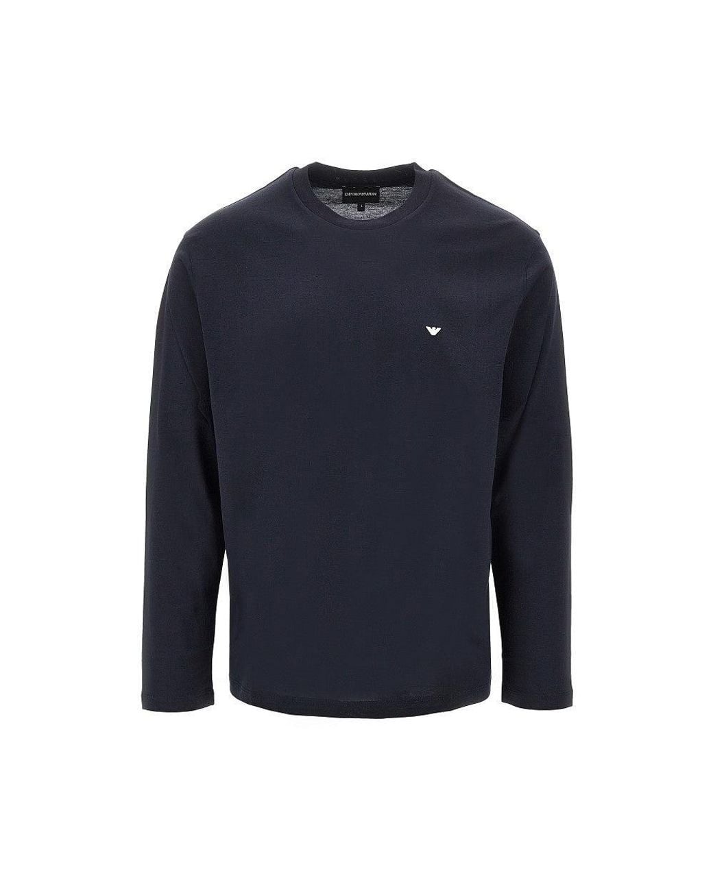 Emporio Armani Blue Lyocell And Cotton Blend T-Shirt With Logo for men