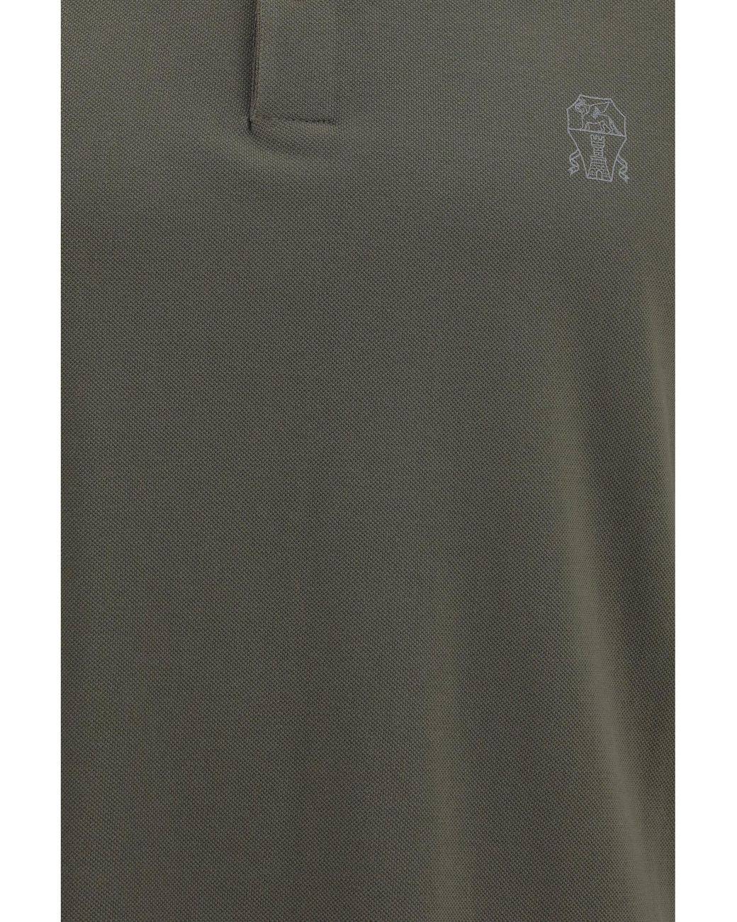 Brunello Cucinelli Green Cotton Polo for men