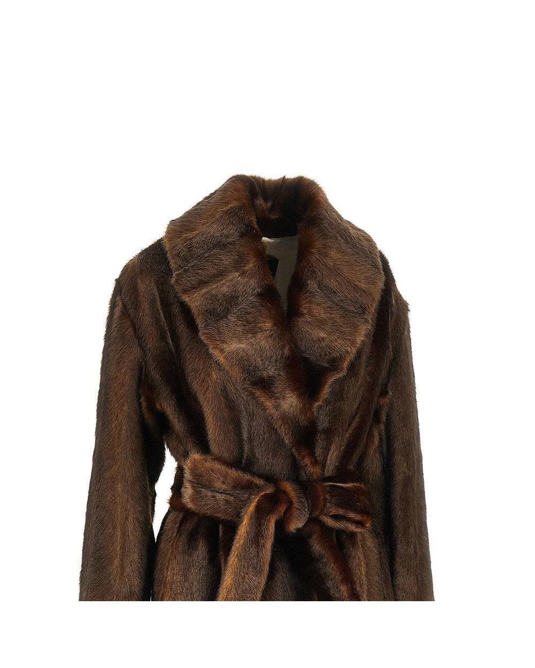 BB COUTURE Brown 'Beth' Faux Fur Coat