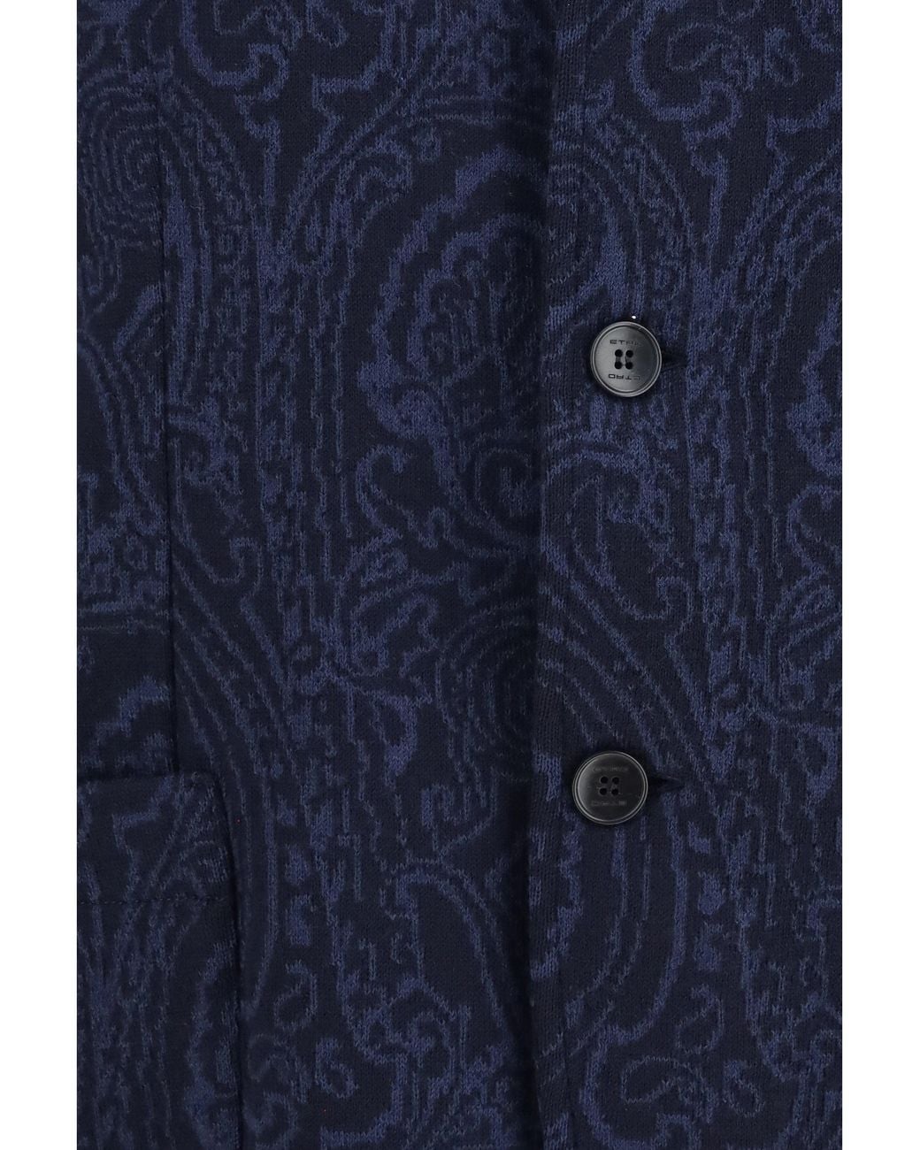 Etro Blue Single-Breasted Arnica Jacquard Wool-Blend Jacket for men
