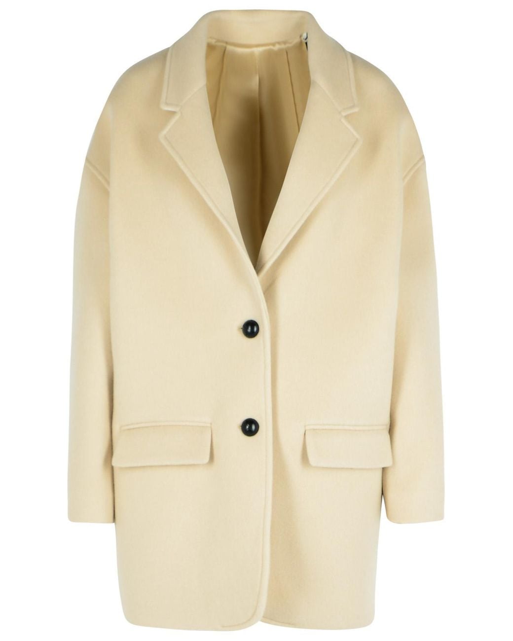Isabel Marant Natural 'Campbelle' Virgin Wool Blend Coat
