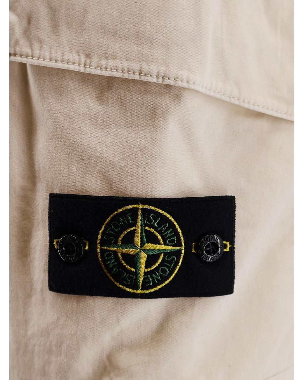 Stone Island White Organic Cotton Bermuda Shorts for men