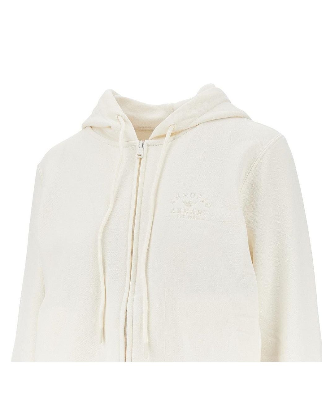 EA BODYWEAR White Logo Embroidery Full-Zip Hoodie