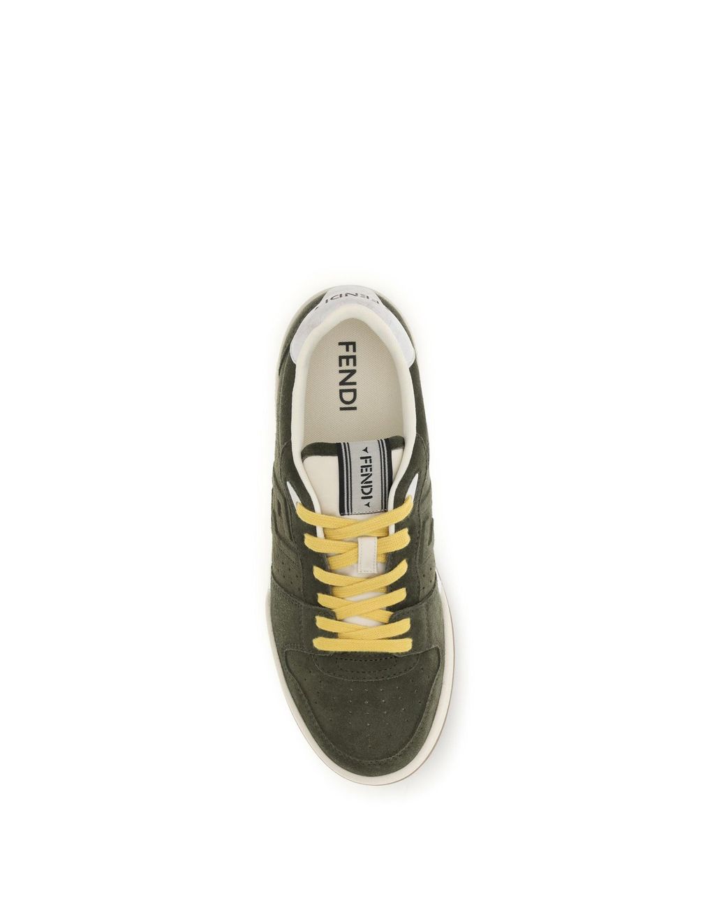 Fendi Green Match Suede Sneakers Muschio for men