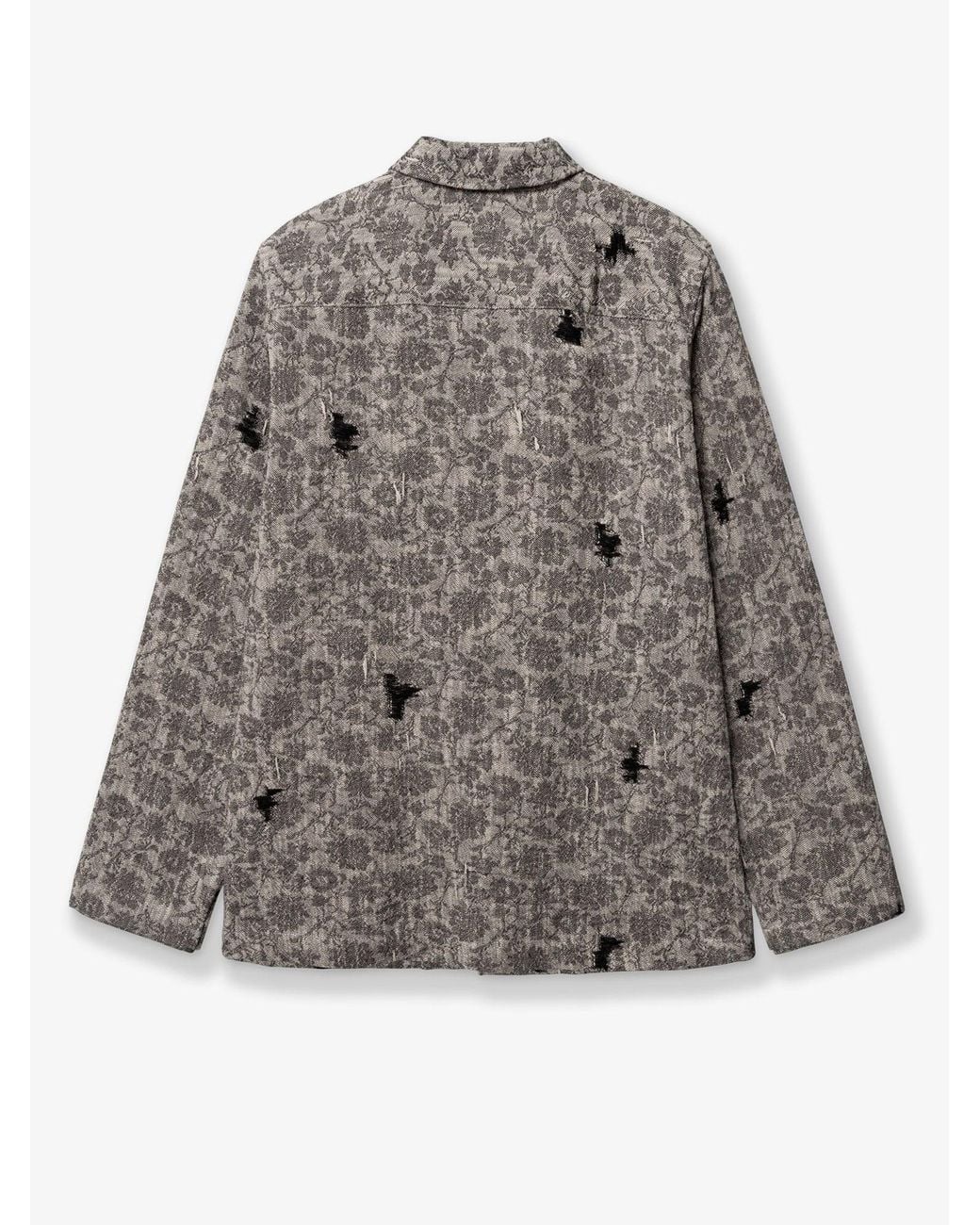 Woodbird Gray Shirt Jacket With Melange Inlay for men
