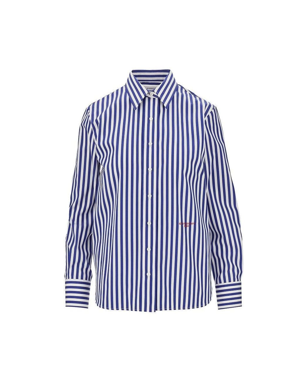 Givenchy Blue Striped Cotton Poplin Shirt