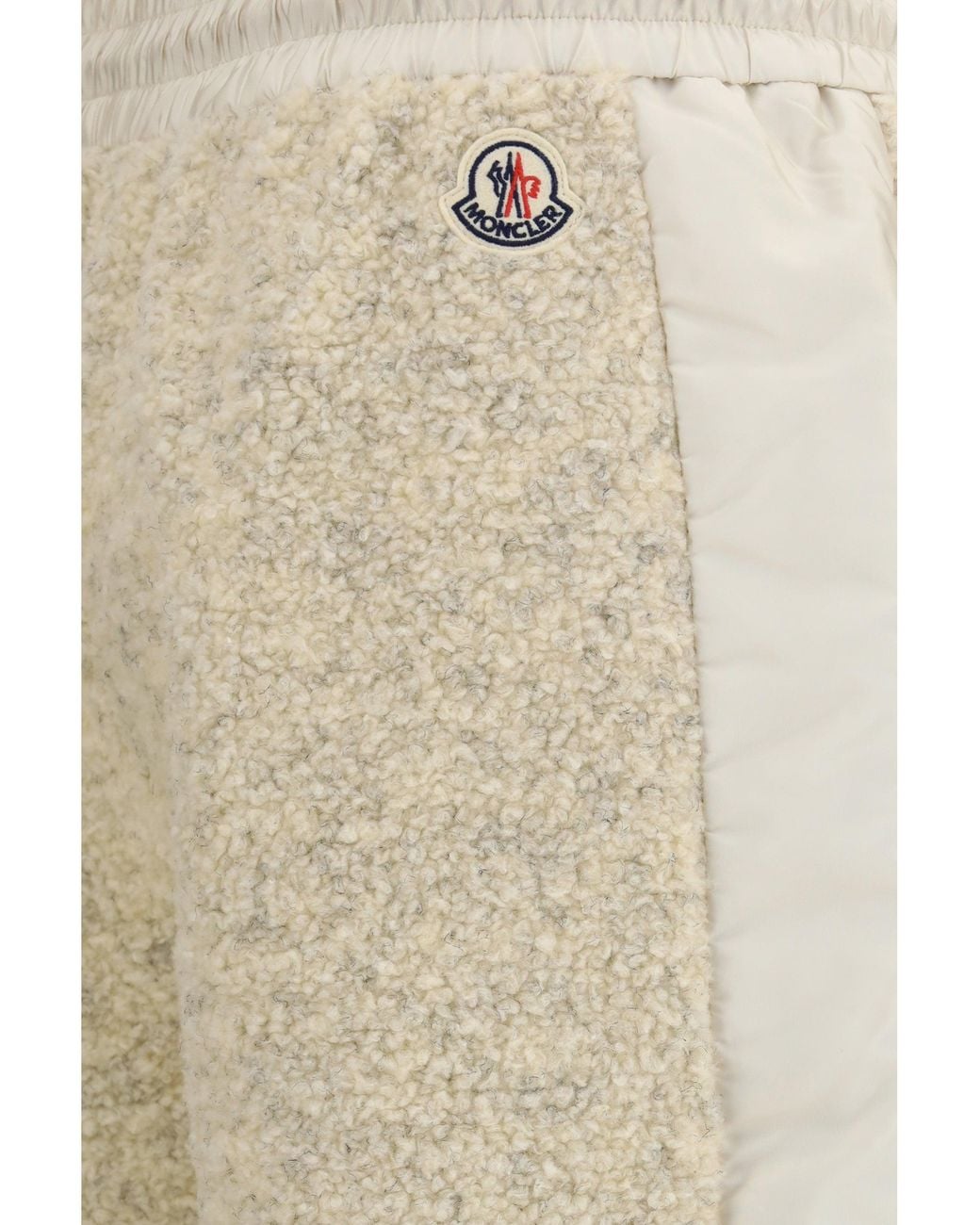Moncler Natural Teddy-Effect Fleece Sweatpants Open
