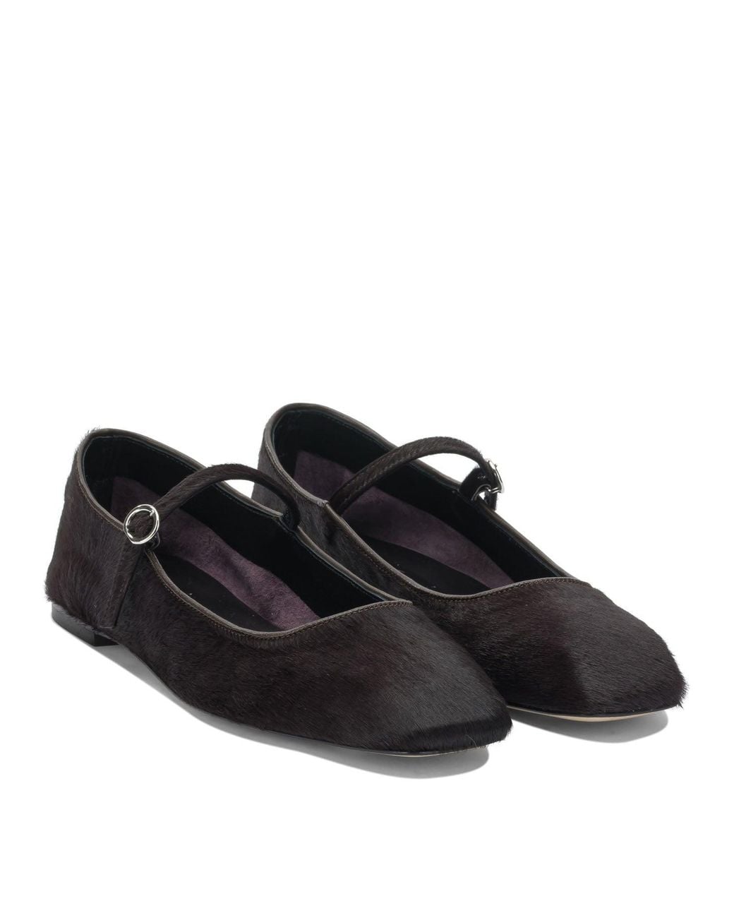 Aeyde Black "Uma" Mary Jane Ballet Flats