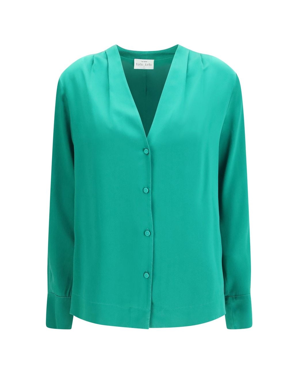 Forte_forte Green Forte_Forte Silk Satin Shirt