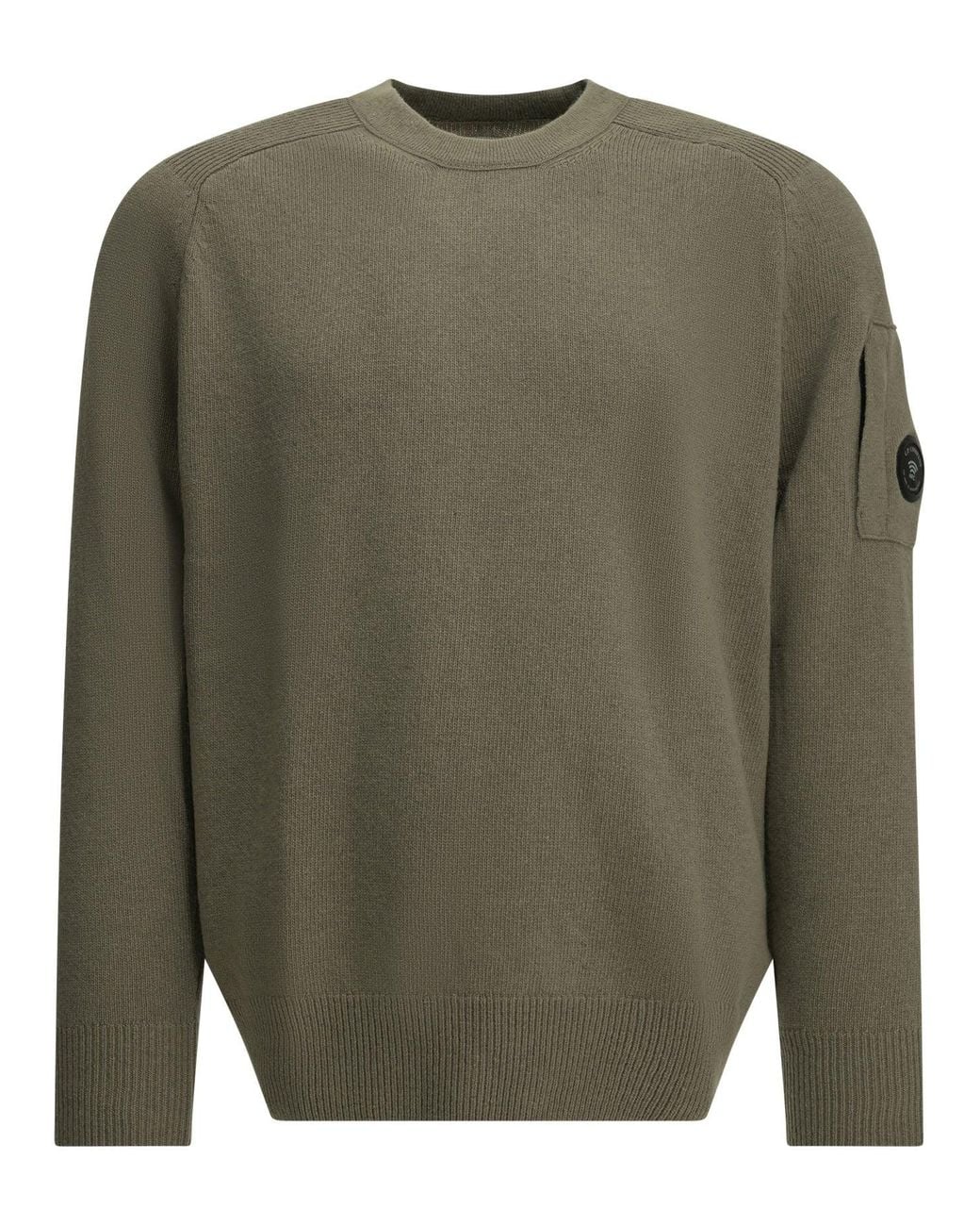 C P Company Green "Lens" Crew-Neck Sweater for men