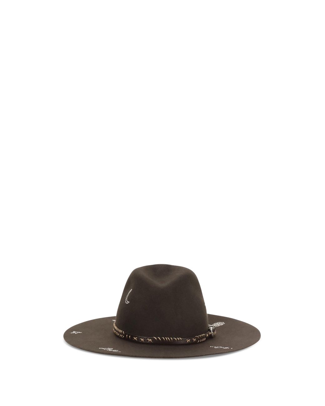 Golden Goose Deluxe Brand White Embroidered Wool Fedora