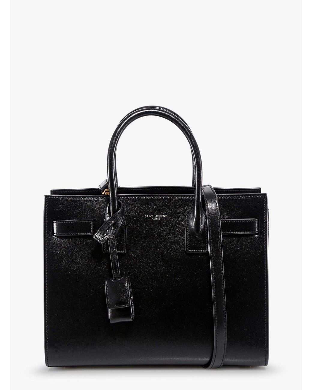 Saint Laurent Black Baby Sac De Jour Leather Handbag With Padlock