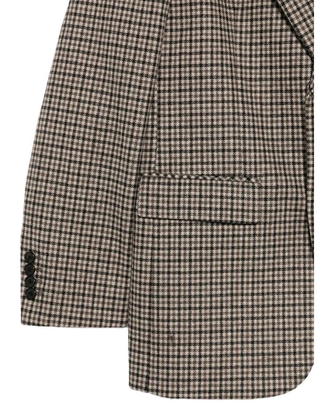 DUNST Gray Classic Wool Blazer Check