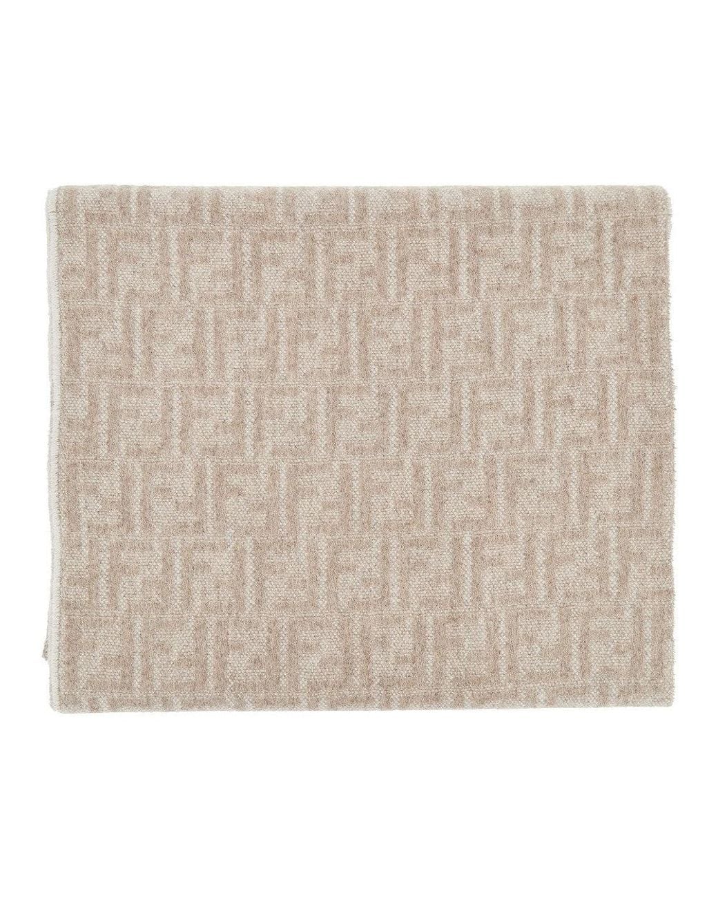 Fendi Natural Wool And Cashmere Double-Face Scarf