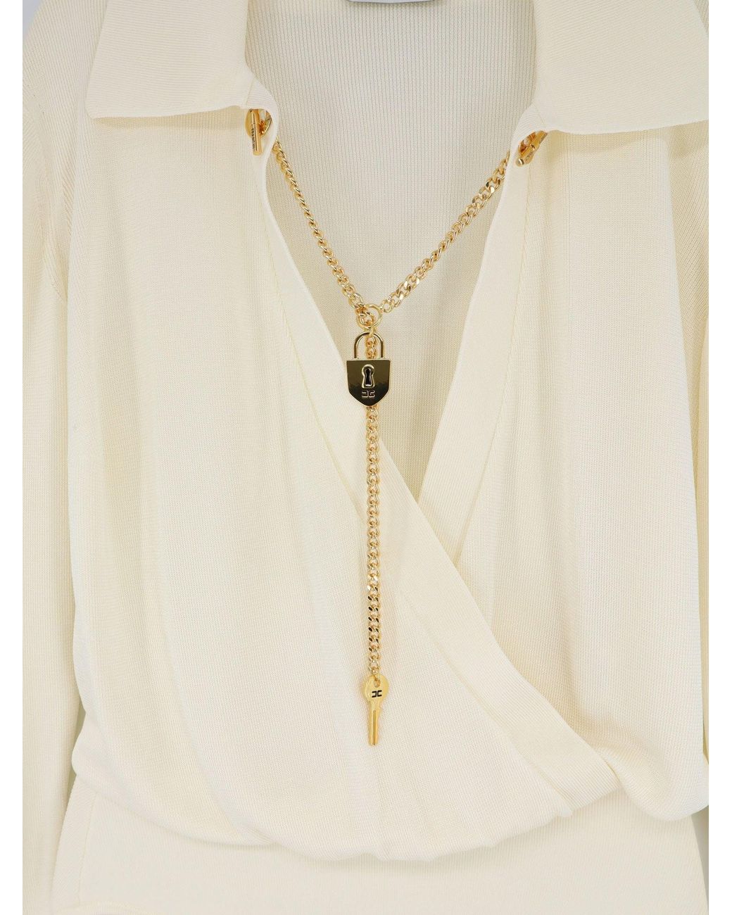 Elisabetta Franchi White Viscose Blend Bodysuit