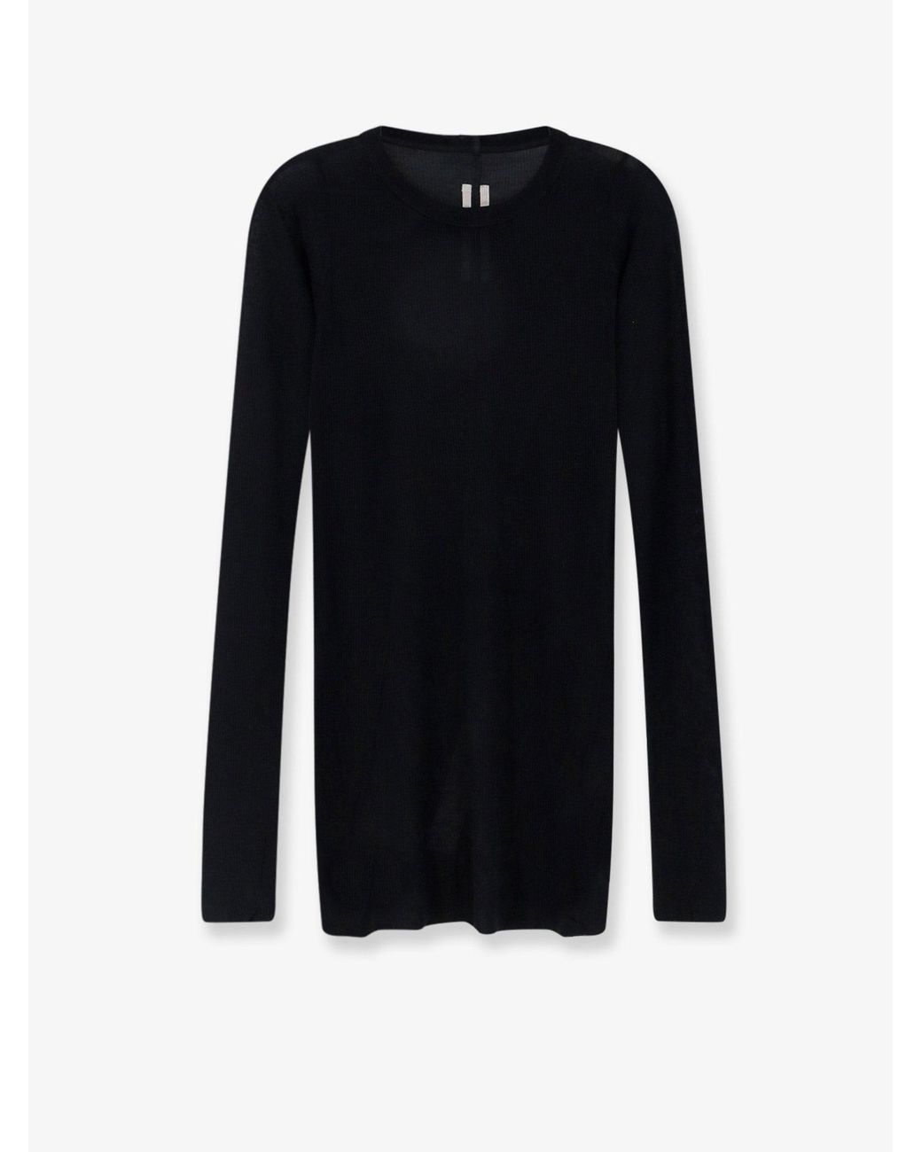 Rick Owens Black Viscose And Silk Blend T-Shirt for men