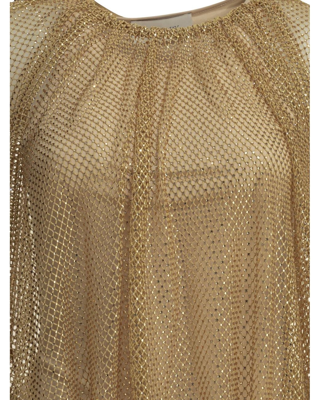 Max Mara Natural Sequined Sleeveless Top