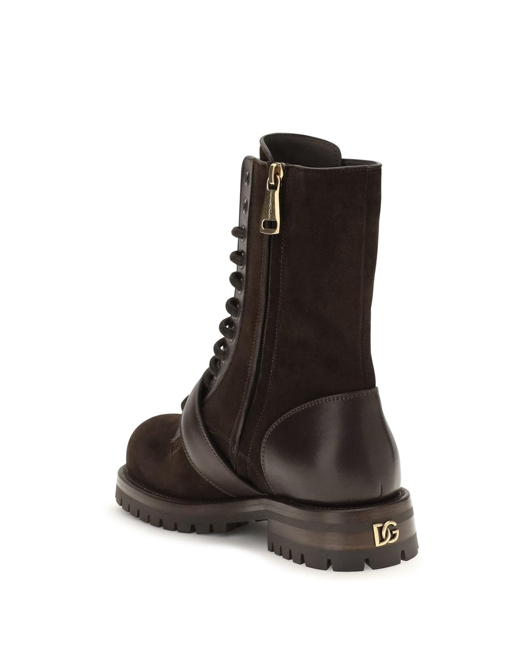 Dolce & Gabbana Black Dolce & Gabbana Leather And Suede Buckle Ankle Boots