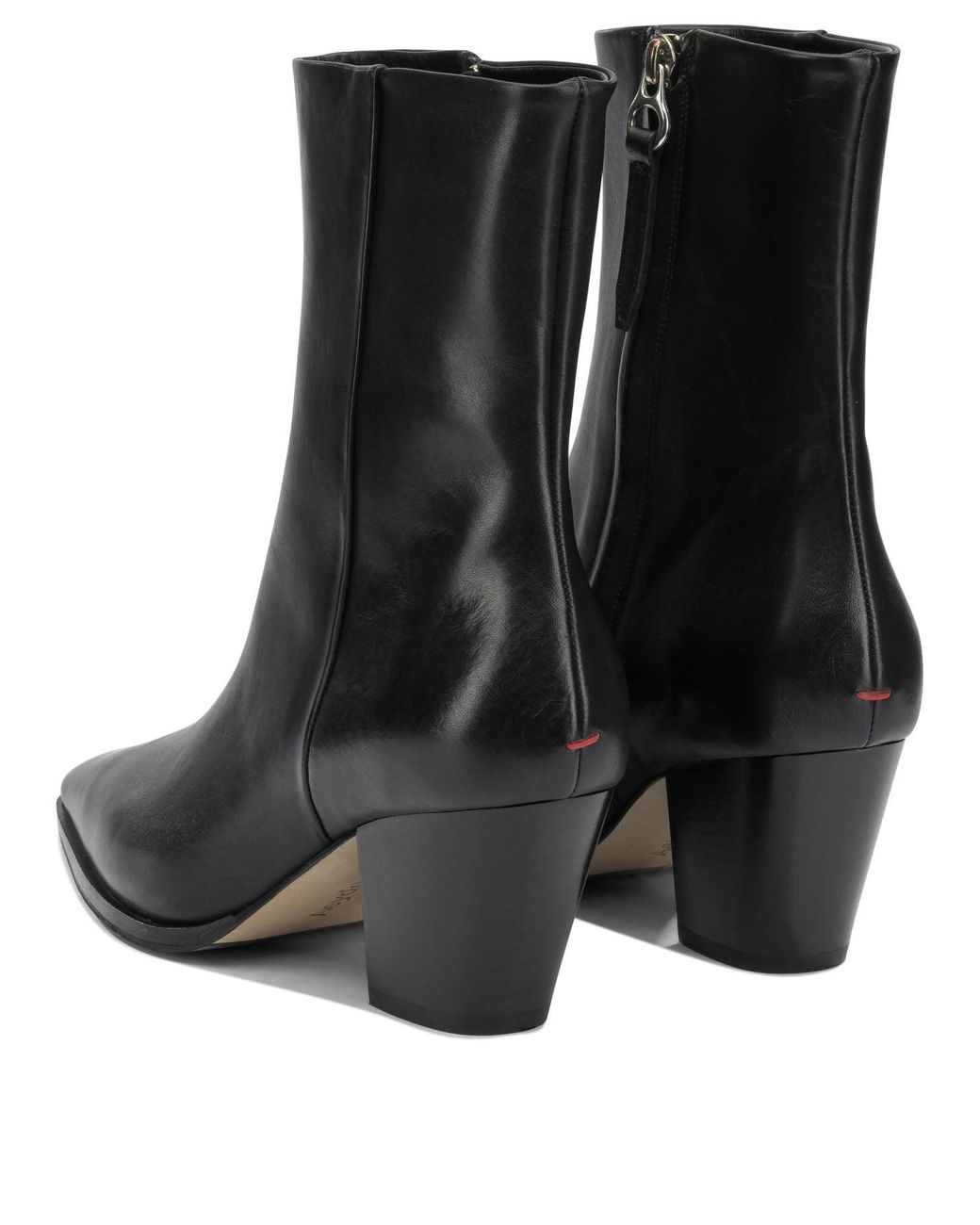 Aeyde Black Hedvig Leather Leather Rubber Boots