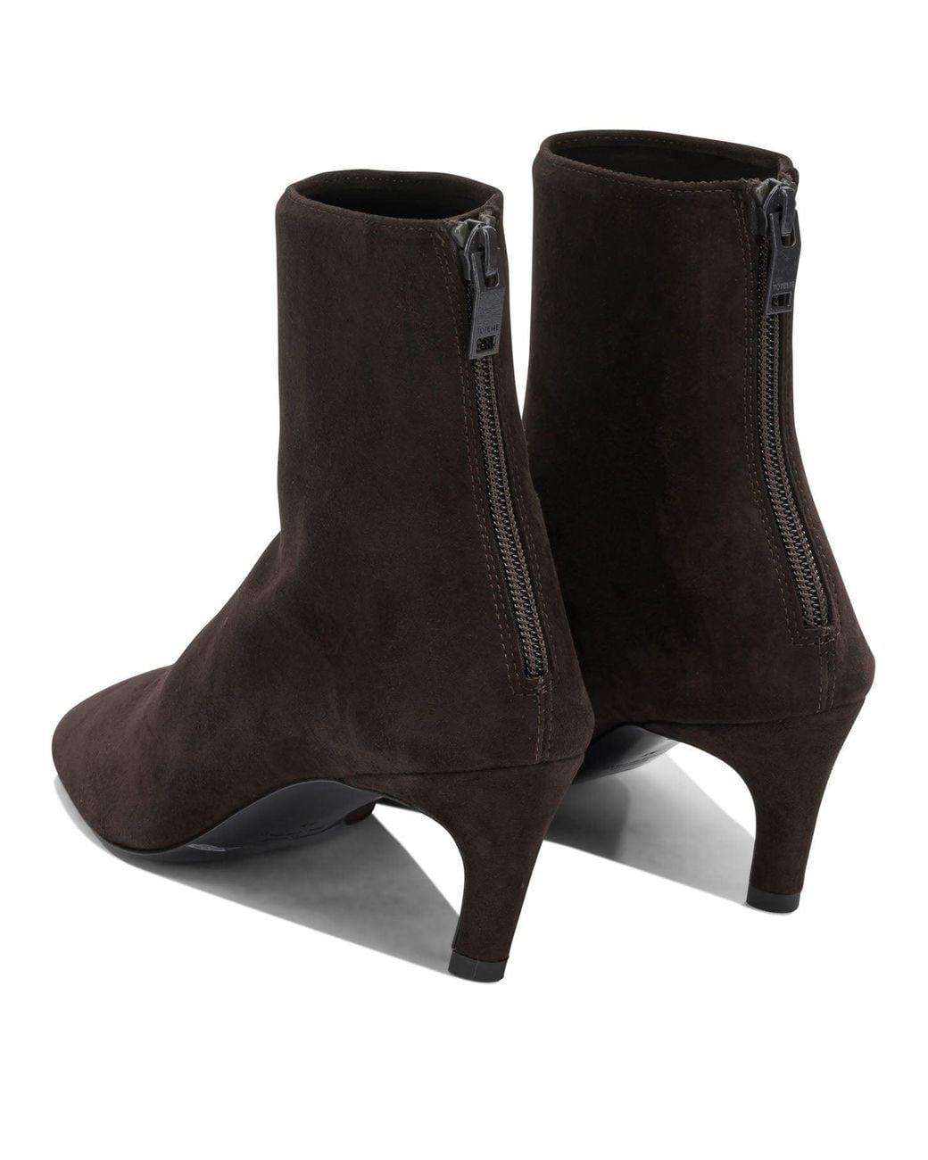 Totême Black Suede Ankle Boots With Zippers